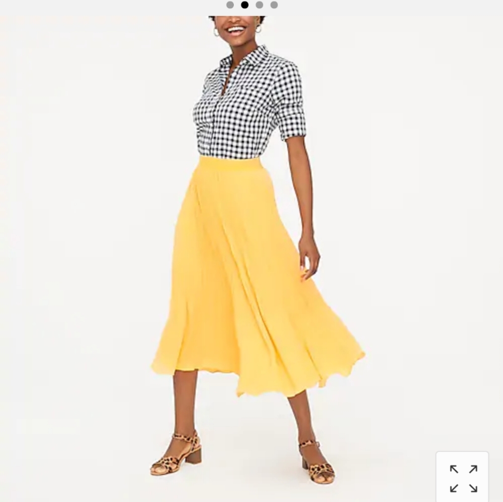 NWT JCrew Yellow Pleat Midi
